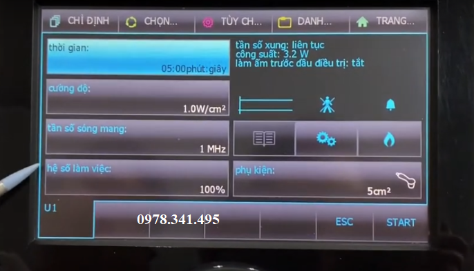 Màn hình máy siêu âm trị liệu BTL 4710 Premium