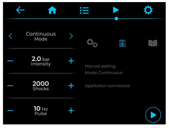 Giao diện màn hình máy xung kích BTL 6000 RSWT